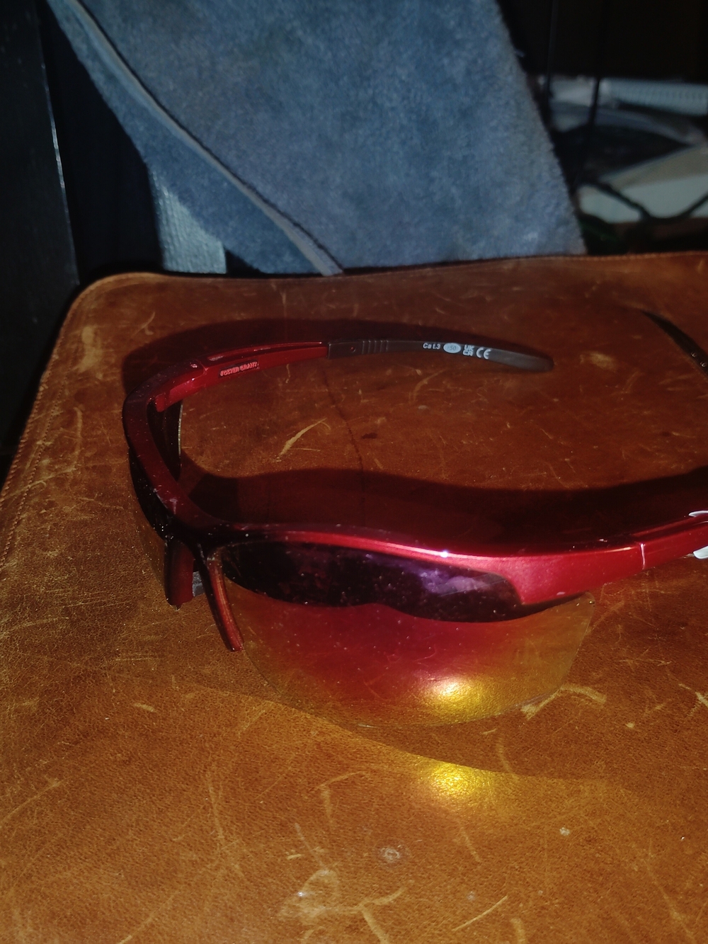 Red Sport Sunglasses with Mirrored Lenses - Brand Unspecified